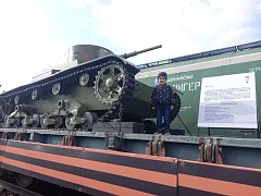 На станцию Рукополь прибыл ретро-поезд «Воинский эшелон»
